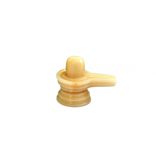 Ivory Yellow Jade Shivling - 92 - gms