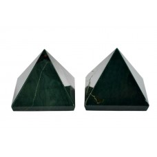 Pyramid in Natural Bloodstone set - of - 2