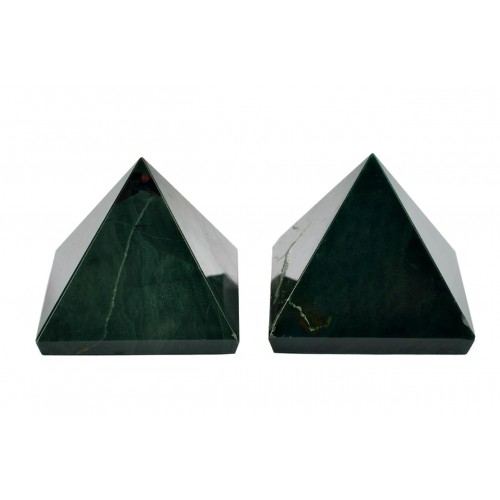 Pyramid in Natural Bloodstone set - of - 2