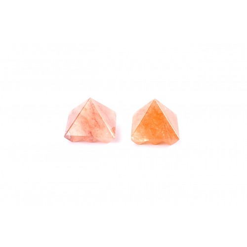 Multi Pyramid in Natural Orange Jade - set of - 2