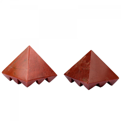 Multi Pyramid in Red Jasper - Set - of - 2