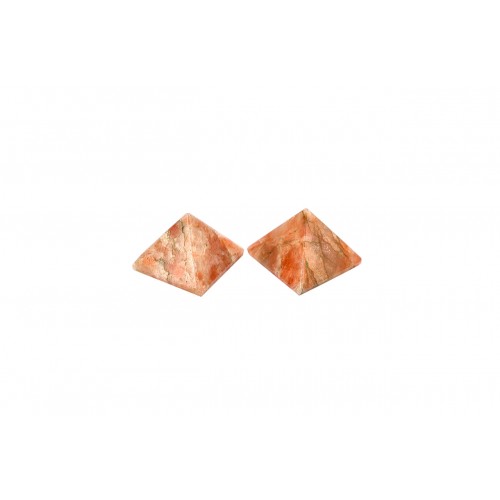 Pyramid in Natural Orange Jade - set of - 2