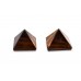 Pyramid in Natural Tiger Eye - i - set of - 2