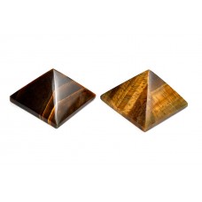 Pyramid in Natural Tiger Eye - ii - set - of - 2