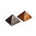 Pyramid in Natural Tiger Eye - ii - set - of - 2