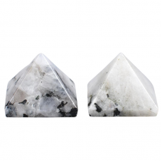 Snowflakes Obsidian Pyramid Set - of - 2