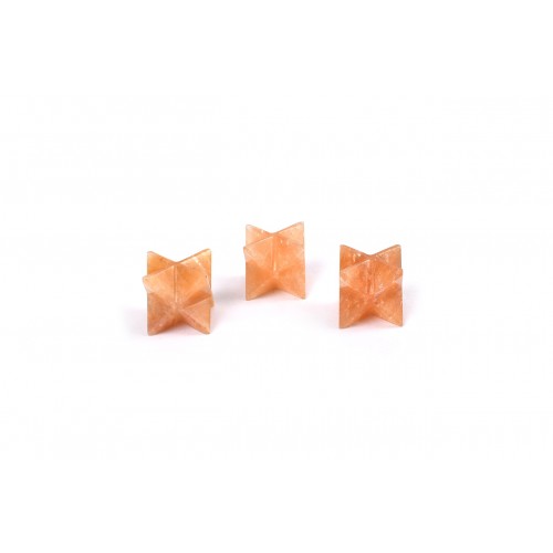 Star Pyramid in Orange Jade - set of -  3