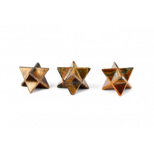 Star Pyramid in Tiger Eye Set of - 3 - 16 - gms