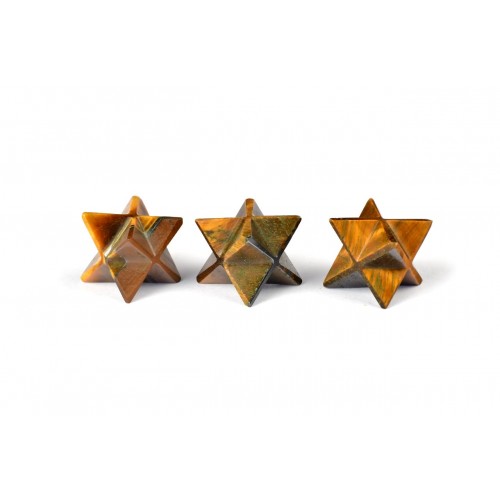 Star Pyramid in Tiger Eye Set of - 3 - 17 - gms