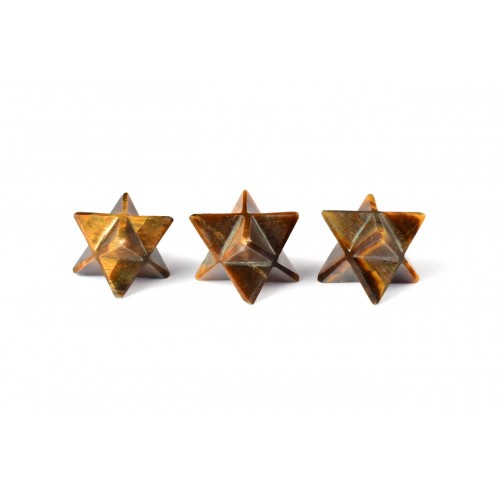 Star Pyramid in Tiger Eye Set of - 3 - 18 - gms