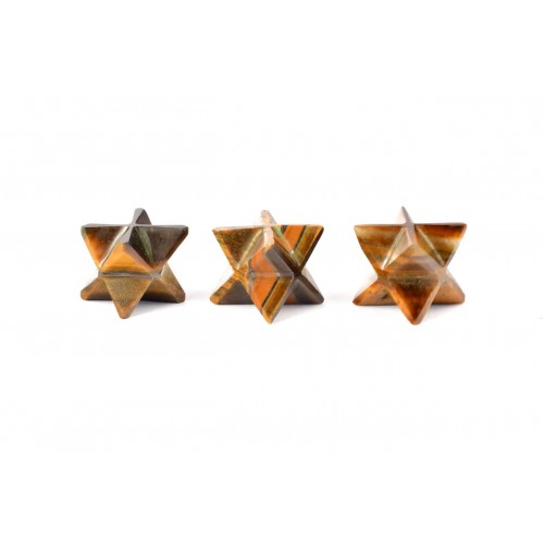 Star Pyramid in Tiger Eye Set of - 3 - 21 - gms - i