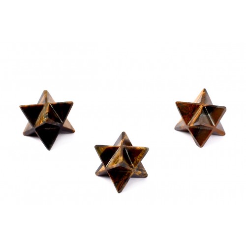 Star Pyramid in Tiger Eye Set of - 3 - 23 - gms