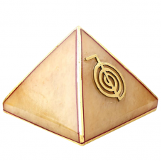 Vastu Pyramid for Power in Natural Yellow Jade Gemstone