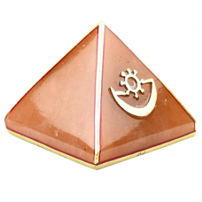 Vastu Pyramid for Self Confidence in Natural Orange Jade Gemstone