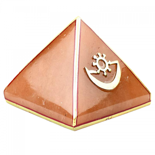 Vastu Pyramid for Self Confidence in Natural Orange Jade Gemstone