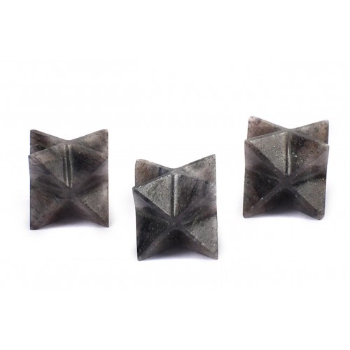 Vastu Star Pyramid in Natural Blue Jade Gemstone - Set of 3